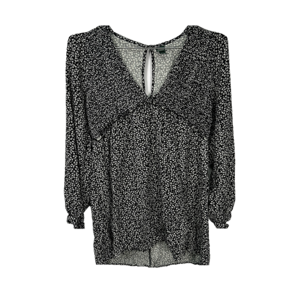 Wild Fable Black & White Babydoll Top Large